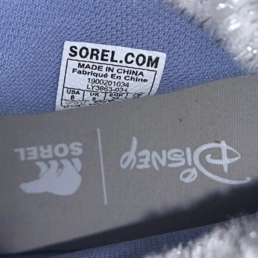 SOREL X DISNEY Frozen Out ‘N About Silver Waterproof Faux Shearling Boots